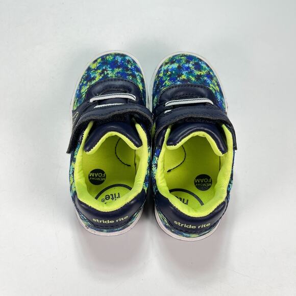 Stride Rite Thompson Blue Green Hook & Loop Strap Sneaker Shoes Kids Size 8M - Picture 6 of 8